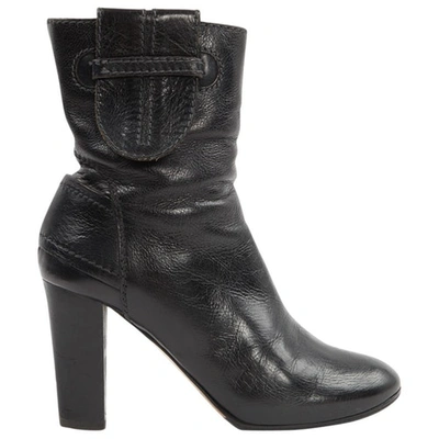 Pre-owned Chloé Leather Ankle Boots In Black