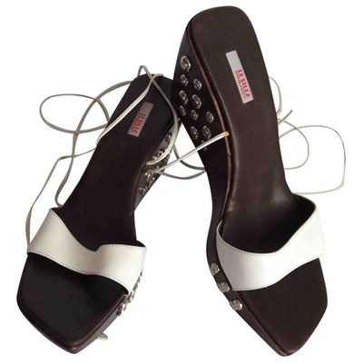 Pre-owned Le Silla Leather Sandals In White