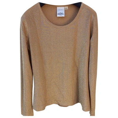 Pre-owned Whistles Gold Polyester Top