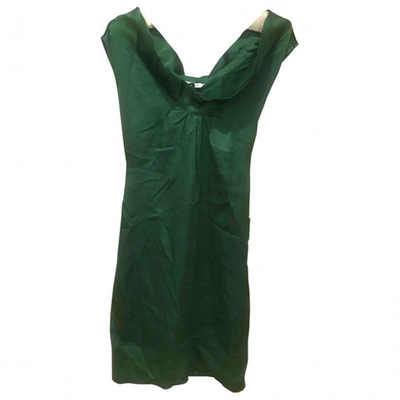 Pre-owned Marella Silk Mini Dress In Green