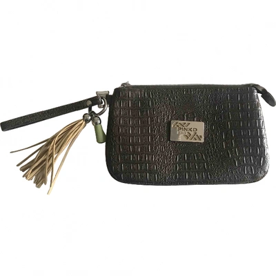 Pre-owned Pinko Clutch Bag In Khaki