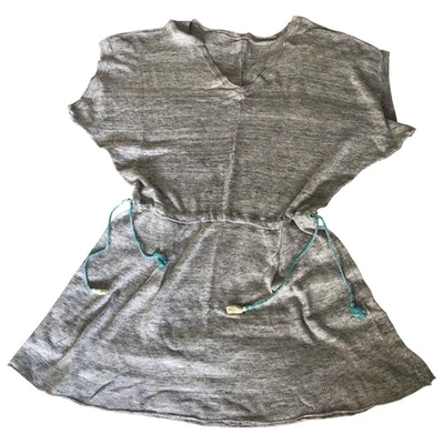 Pre-owned Zadig & Voltaire Linen Mini Dress In Grey