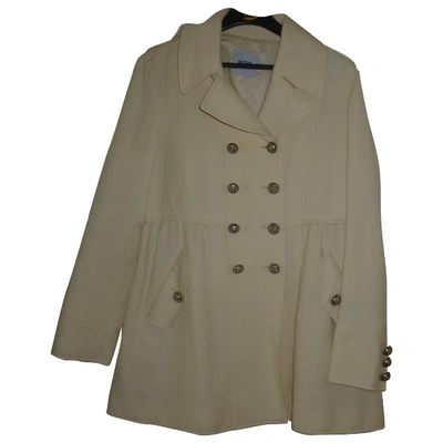 Pre-owned Moschino Cheap And Chic Wool Peacoat In Ecru