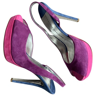 Pre-owned Rodolphe Menudier Velvet Heels In Multicolour