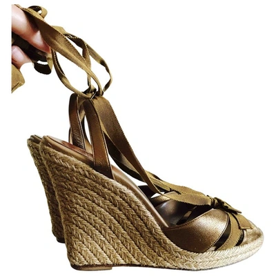 Pre-owned Christian Louboutin Leather Espadrilles In Metallic