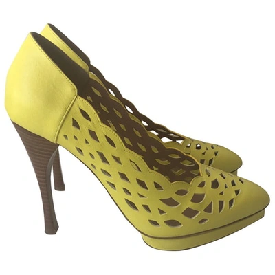 Pre-owned Nina Ricci Leather Heels In Yellow