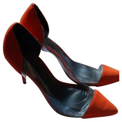 Pre-owned Sandro Orange Leather Heels