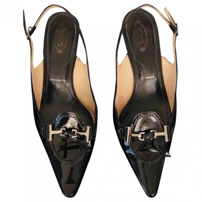 Pre-owned Tod's Patent Leather Heels In Black