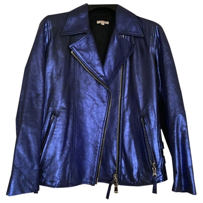 Pre-owned P.a.r.o.s.h Leather Biker Jacket In Blue