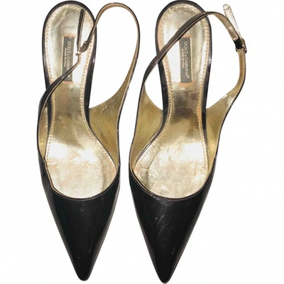Pre-owned Dolce & Gabbana Patent Leather Heels In Brown
