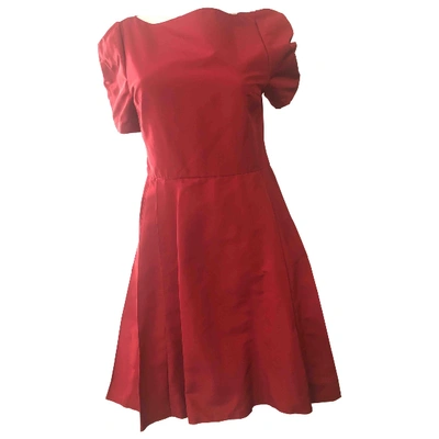 Pre-owned Prada Silk Mid-length Dress In Red