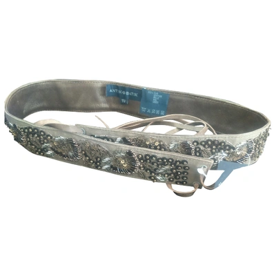 Pre-owned Antik Batik Leather Belt In Khaki