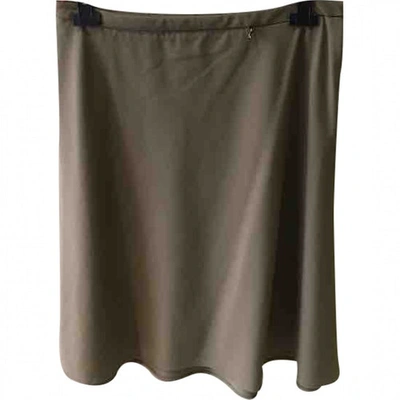 Pre-owned Prada Mid-length Skirt In Khaki