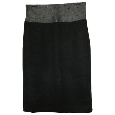 Pre-owned Versus Wool Skirt In Black