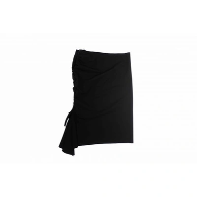 Pre-owned Lanvin Wool Mid-length Skirt In Black