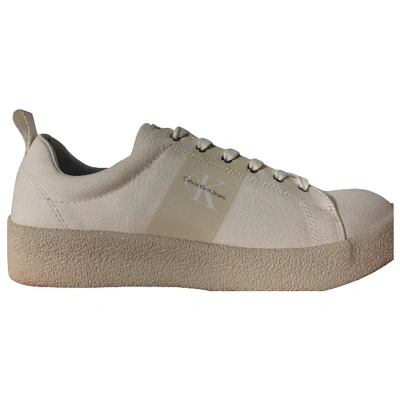 Pre-owned Calvin Klein Cloth Trainers In White