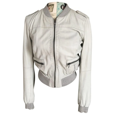 Pre-owned Scotch & Soda Ecru Leather Jacket