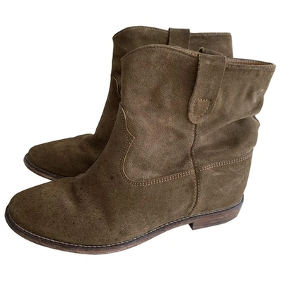Pre-owned Isabel Marant Crisi Beige Suede Ankle Boots