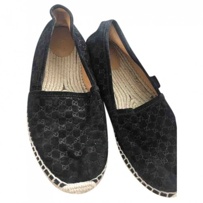 Pre-owned Gucci Black Suede Espadrilles