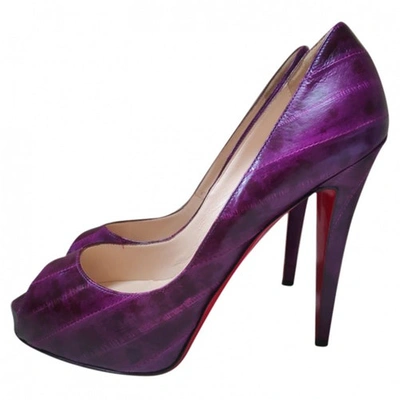Pre-owned Christian Louboutin Very Privé Purple Eel Heels