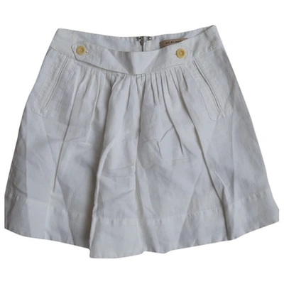 Pre-owned See By Chloé Linen Mini Skirt In White