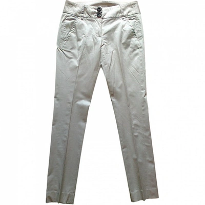 Pre-owned Pinko Slim Pants In White