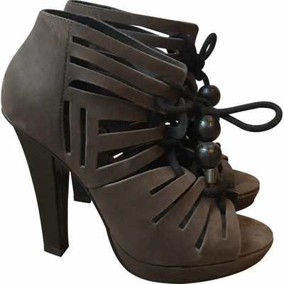 Pre-owned Kurt Geiger Leather Sandals In Anthracite