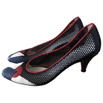 Pre-owned Sergio Rossi Leather Heels In Navy