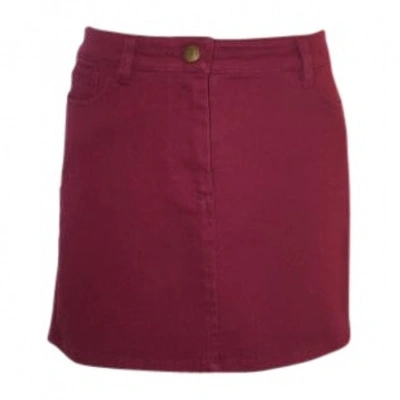 Pre-owned Manoush Burgundy Cotton Skirt