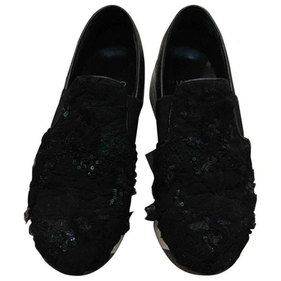 Pre-owned Pinko Leather Ballet Flats In Black
