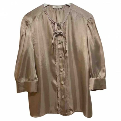Pre-owned Nina Ricci Silk Shirt In Brown