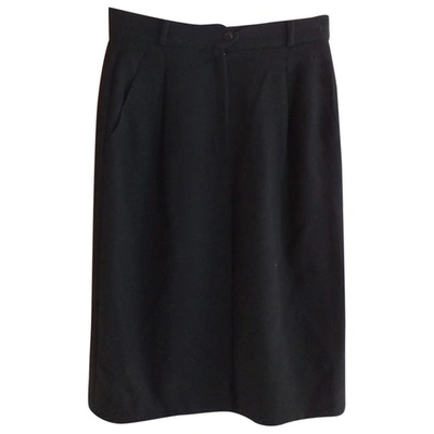 Pre-owned Giorgio Armani Wool Maxi Skirt In Black