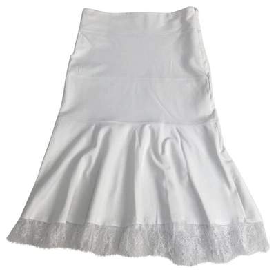 Pre-owned Red Valentino White Cotton - Elasthane Skirt