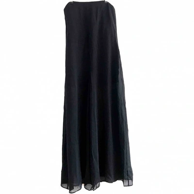 Pre-owned Bcbg Max Azria Silk Jumpsuit In Black