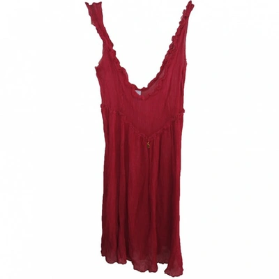 Pre-owned Cycle Silk Mid-length Dress In Red