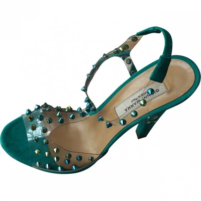Pre-owned Gianni Marra Turquoise Suede Sandals