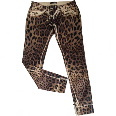 Pre-owned Dolce & Gabbana Straight Pants In Brown