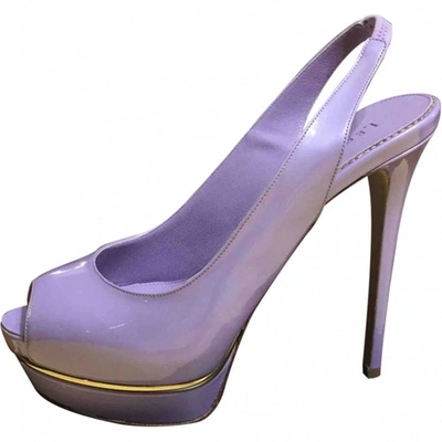 Pre-owned Le Silla Patent Leather Sandals In Purple