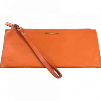 Pre-owned Pinko Orange Leather Clutch Bag