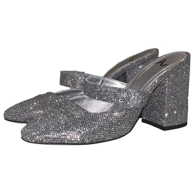 Pre-owned Alexa Chung Silver Glitter Mules & Clogs