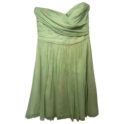 Pre-owned Jcrew Silk Mini Dress In Green