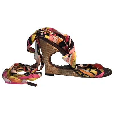 Pre-owned Emilio Pucci Cloth Sandals In Multicolour