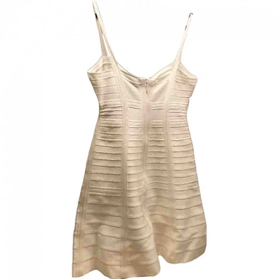 Pre-owned Herve Leger Dress In White