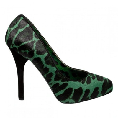 Pre-owned Dolce & Gabbana Pony-style Calfskin Heels In Green