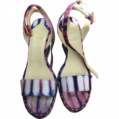 Pre-owned Christian Louboutin Cloth Sandals In Multicolour