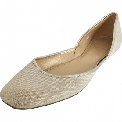 Pre-owned Hogan Cloth Ballet Flats In Beige