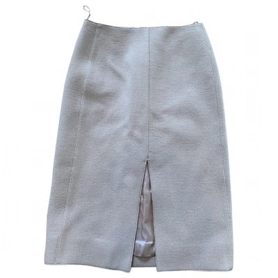 Pre-owned Carven Wool Mid-length Skirt In Beige