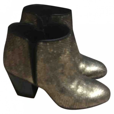 Pre-owned Giuseppe Zanotti Leather Ankle Boots In Gold