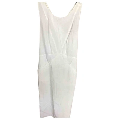 Pre-owned Armani Collezioni Linen Mid-length Dress In White