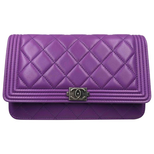 purple chanel wallet on chain